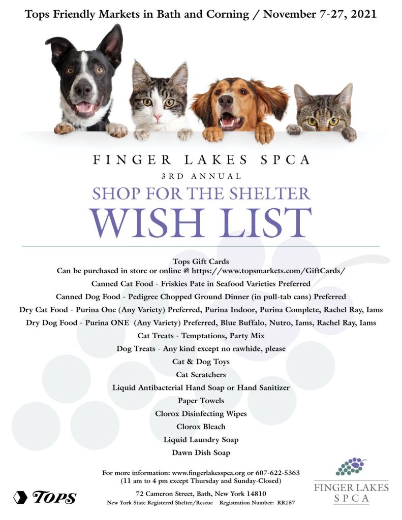 FLSPCA Shop for the Shelter 2021 | Tops Friendly Market