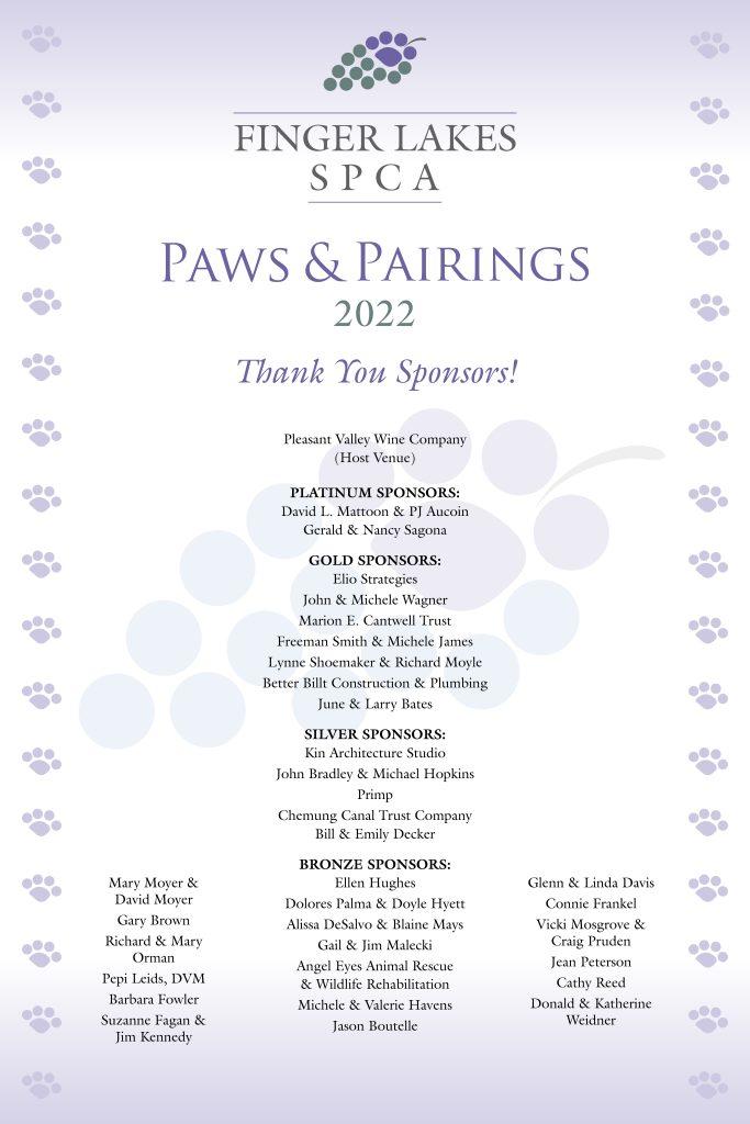 FLSPCA | Paws & Pairings 2022 Thank You Sponsors