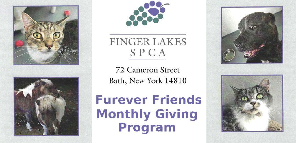 Finger Lakes SPCA Furever Friends Monthly Giving Program